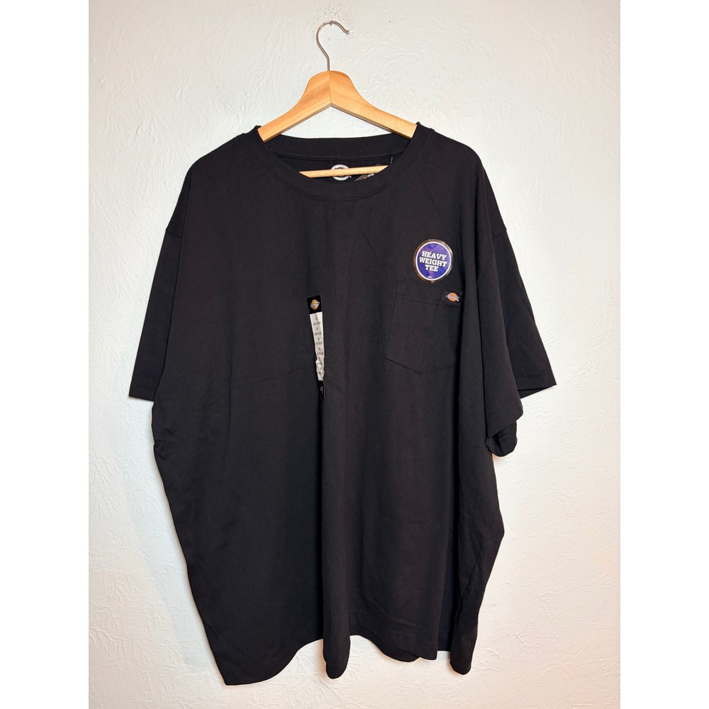 Dickies T-Shirt 4XL Black Heavyweight Crew Neck Pocket Tee Workwear Utility